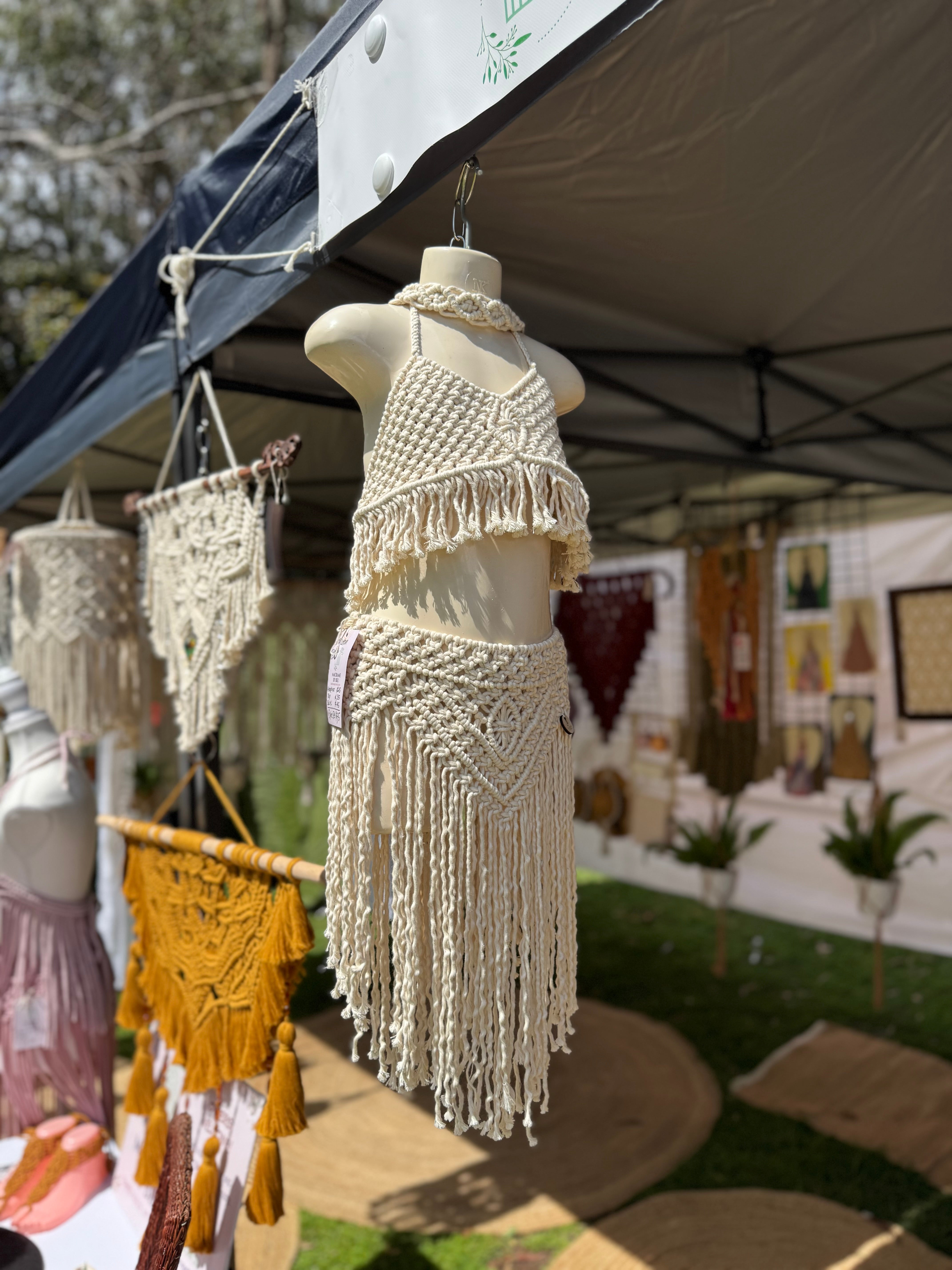 100% Cotton Girls Macrame Outfit (Size 3-5)