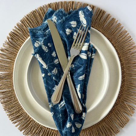 Pair of Napkins - Indigo Blue and White