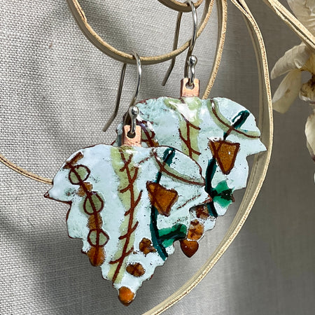 Maple leaves. Enamel earrings. Handmade