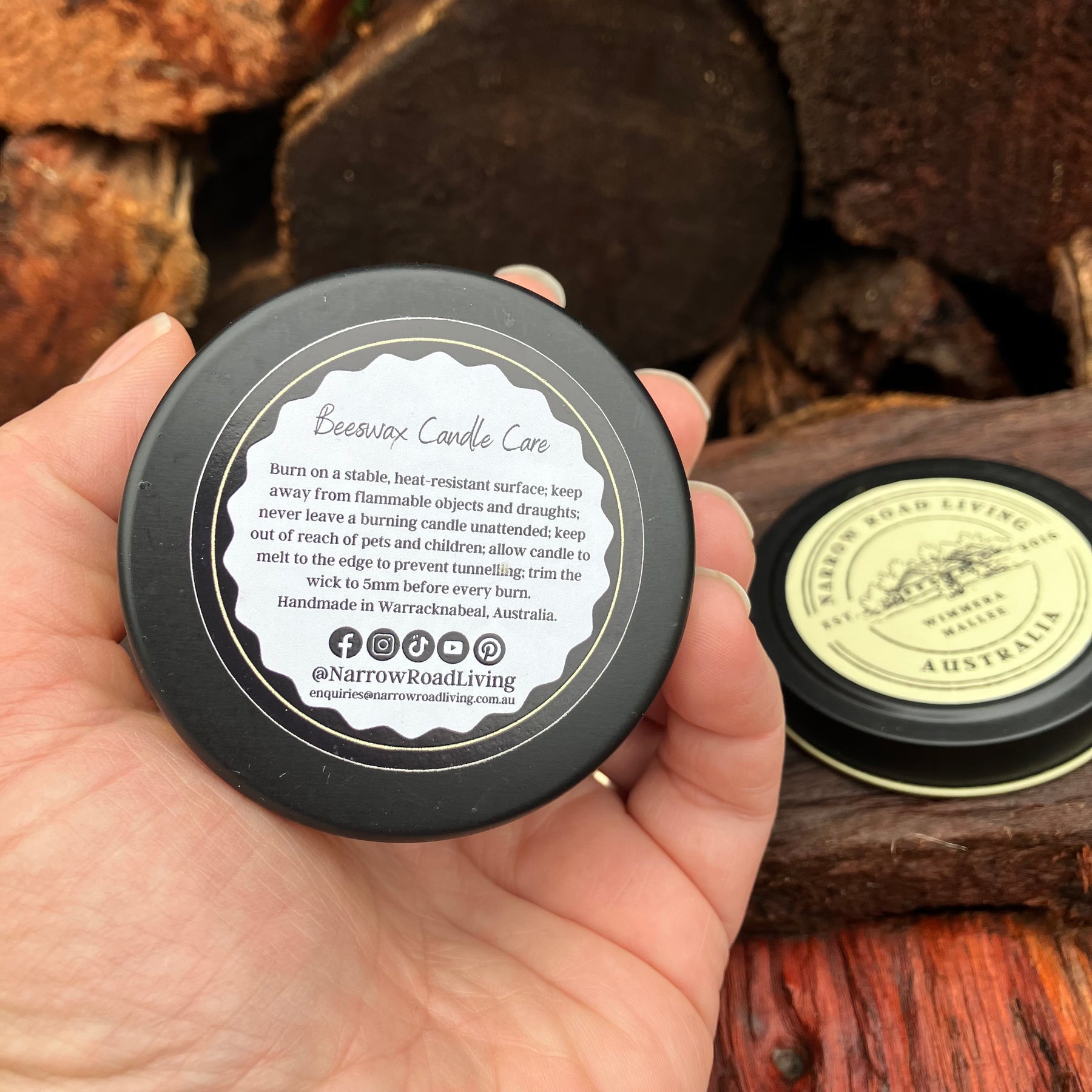 Beeswax Travel Tin Candle – 20+ Hour Burn Time