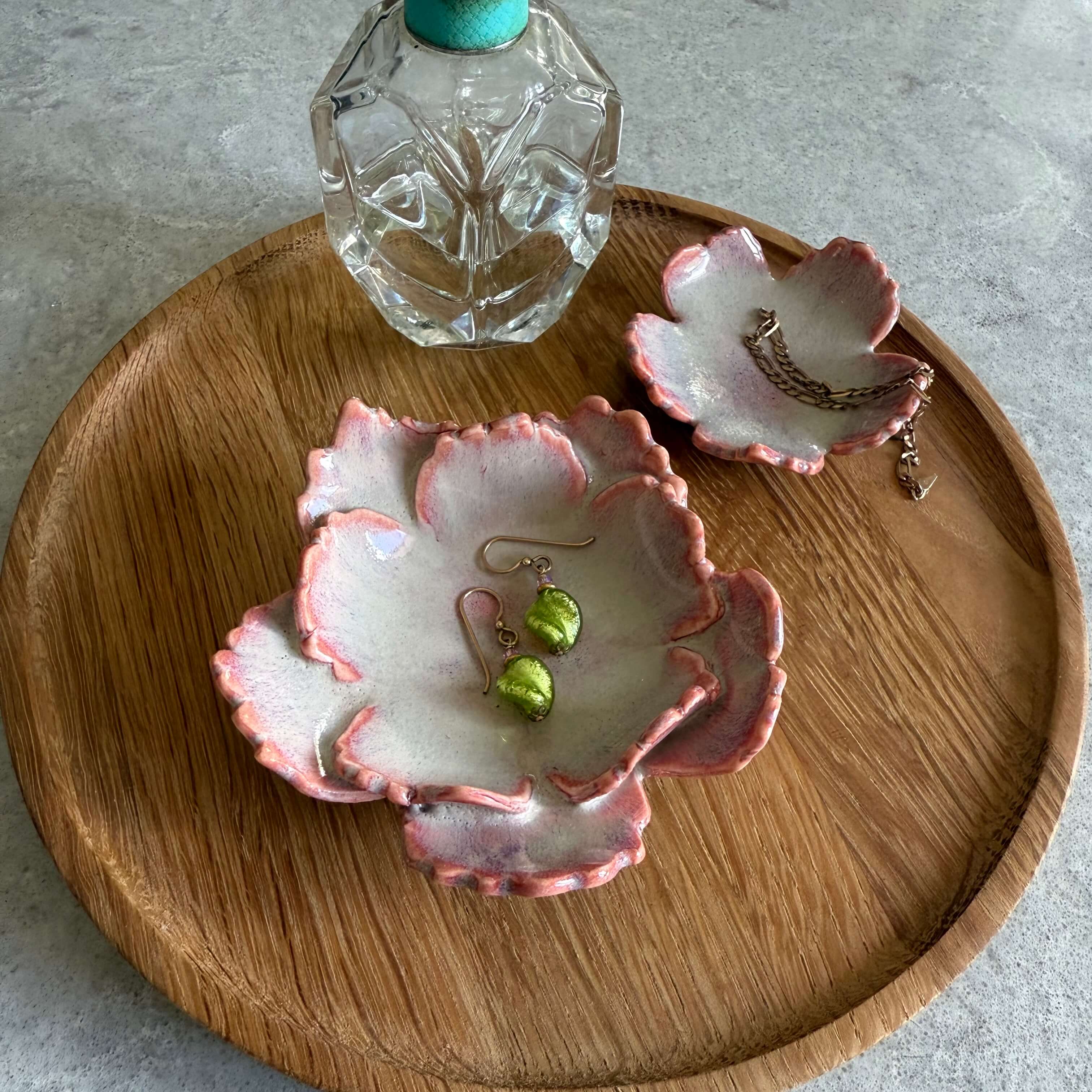 Porcelain Petal Trinket Dish | Tea Light Holder | Condiment Serving | Handmade Pottery