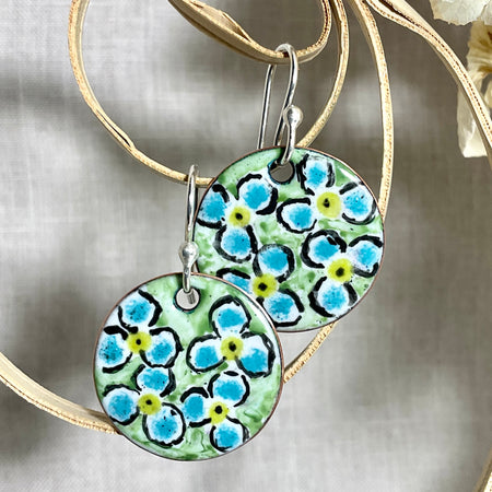 Spring flowers. Handmade enamel earrings