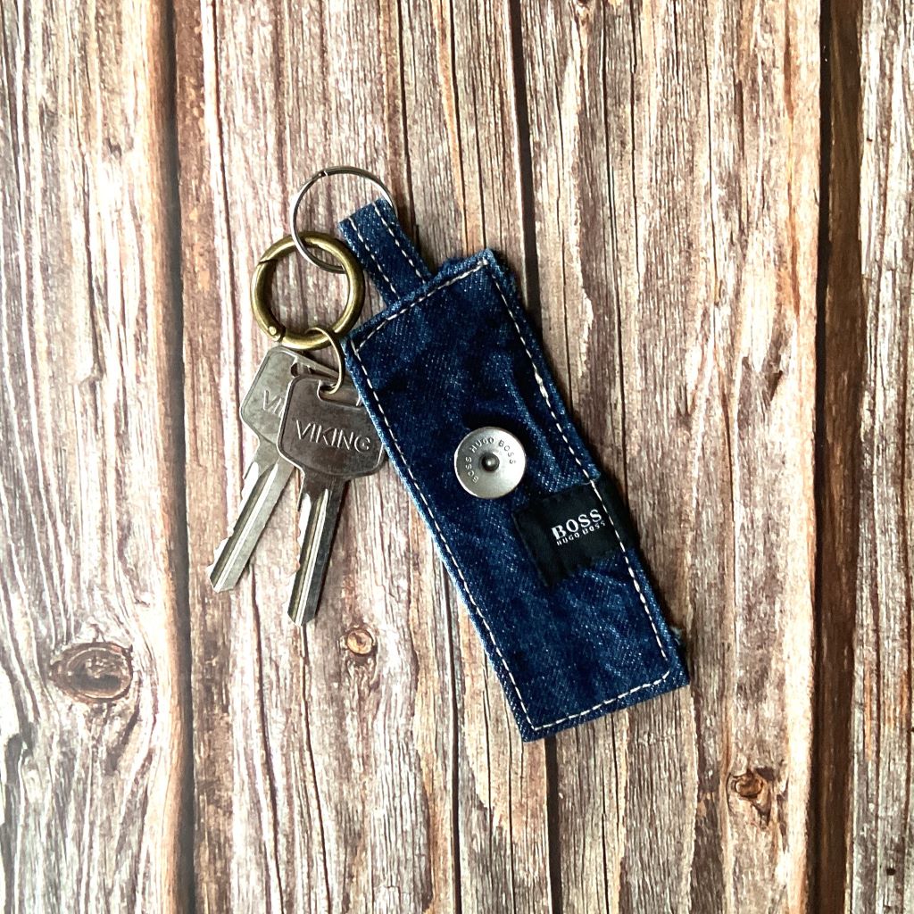 Upcycled Denim Key Ring Fob - Various Designs