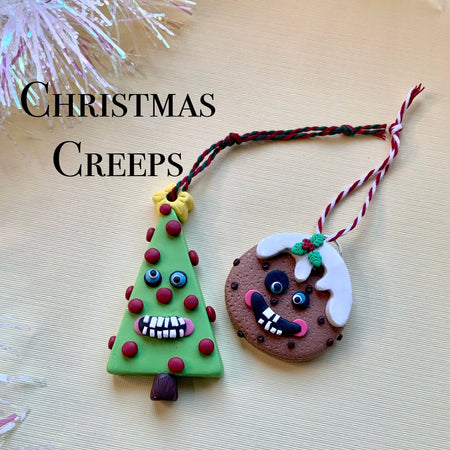 Handmade Christmas Decorations: The Christmas Creeps (Set of 2)