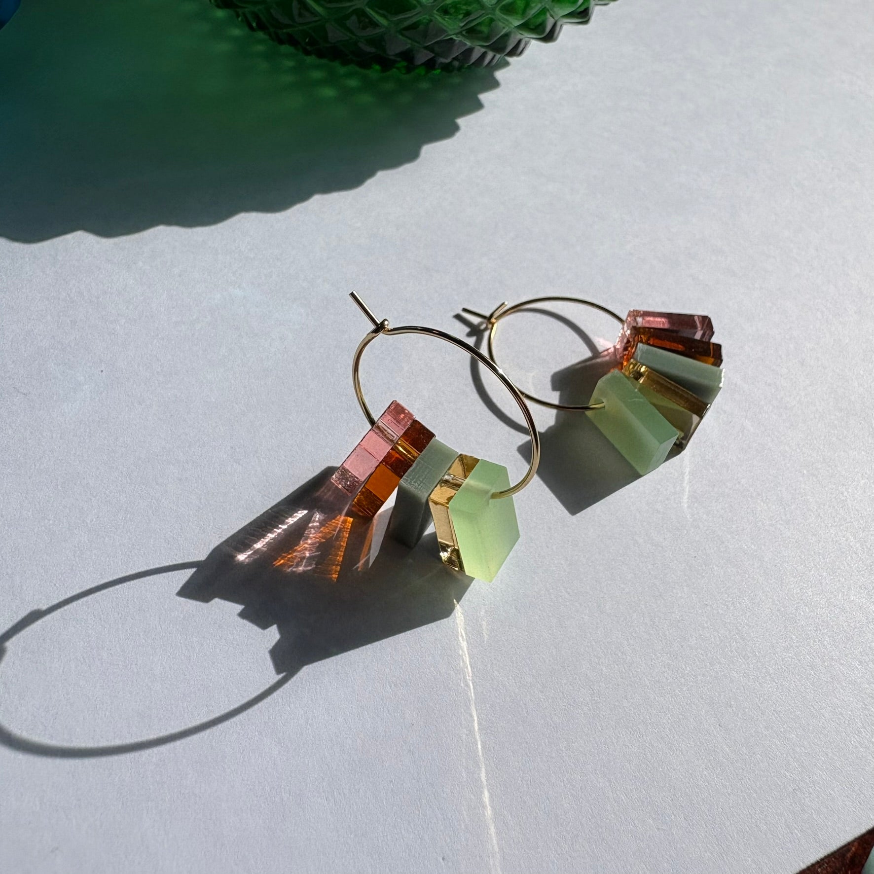 Summer Days small 5 piece hoop Green / Amber