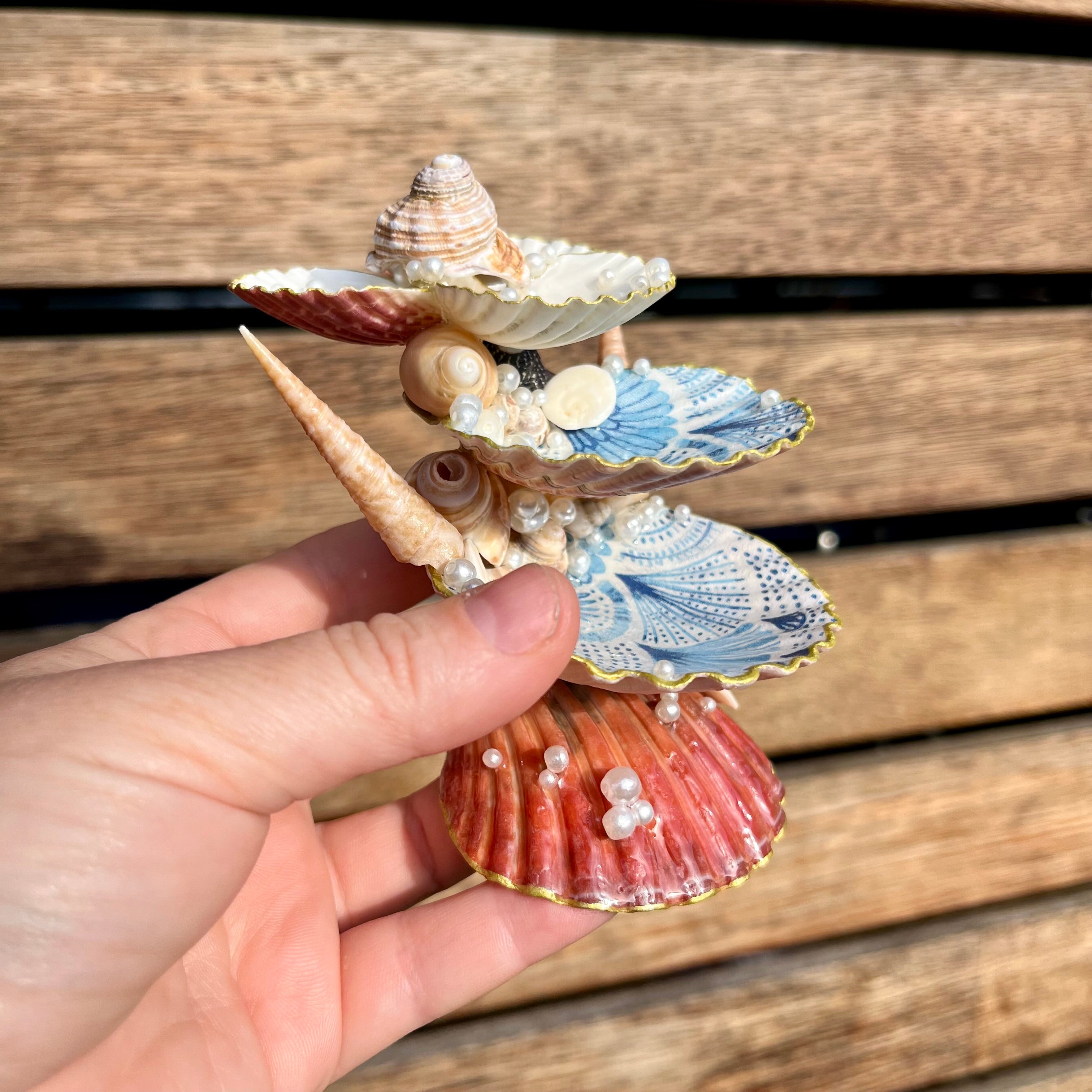 Amelia Blue Mermaid Trinket Tower