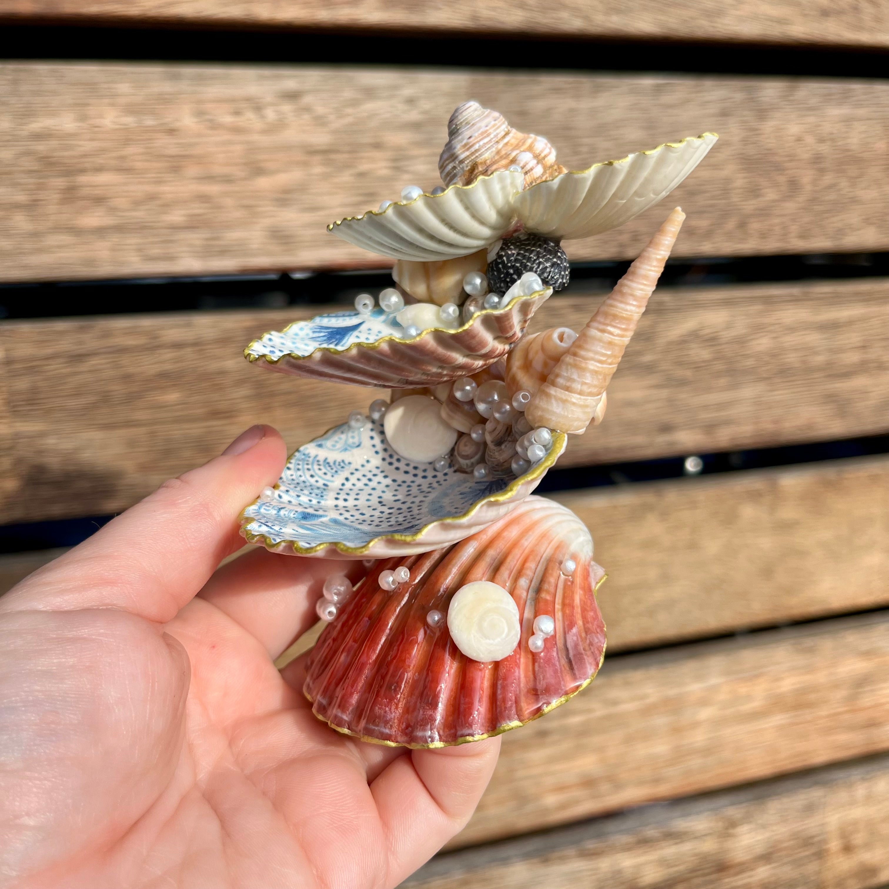 Amelia Blue Mermaid Trinket Tower