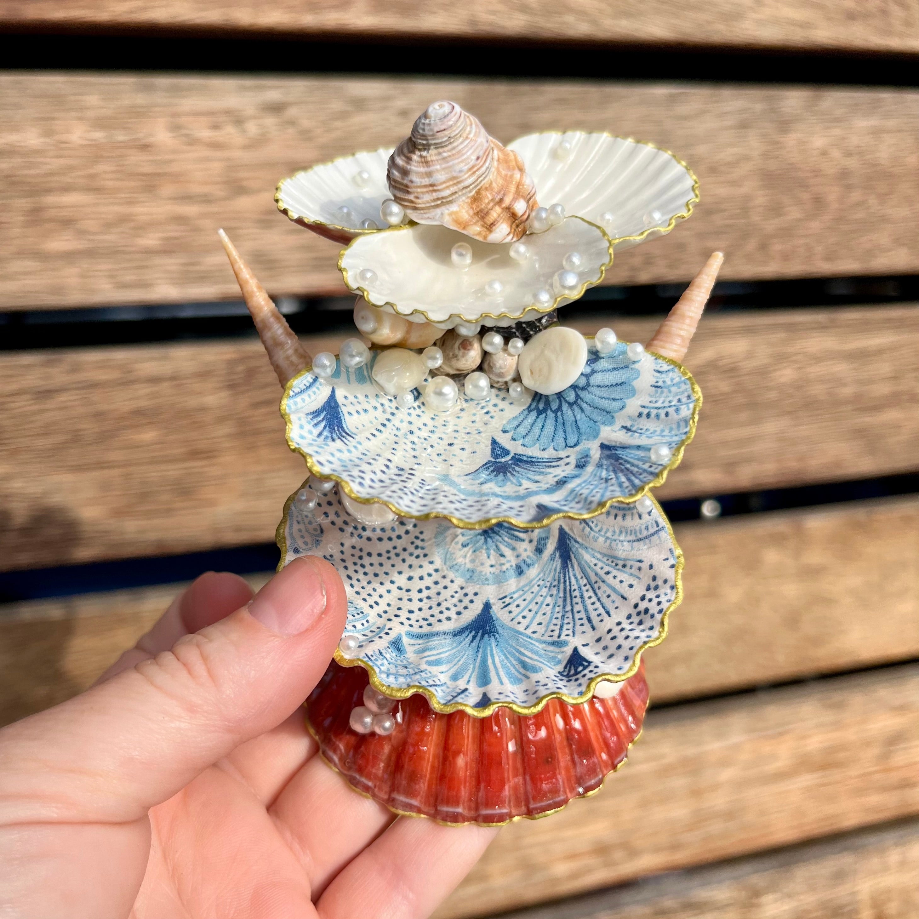 Amelia Blue Mermaid Trinket Tower