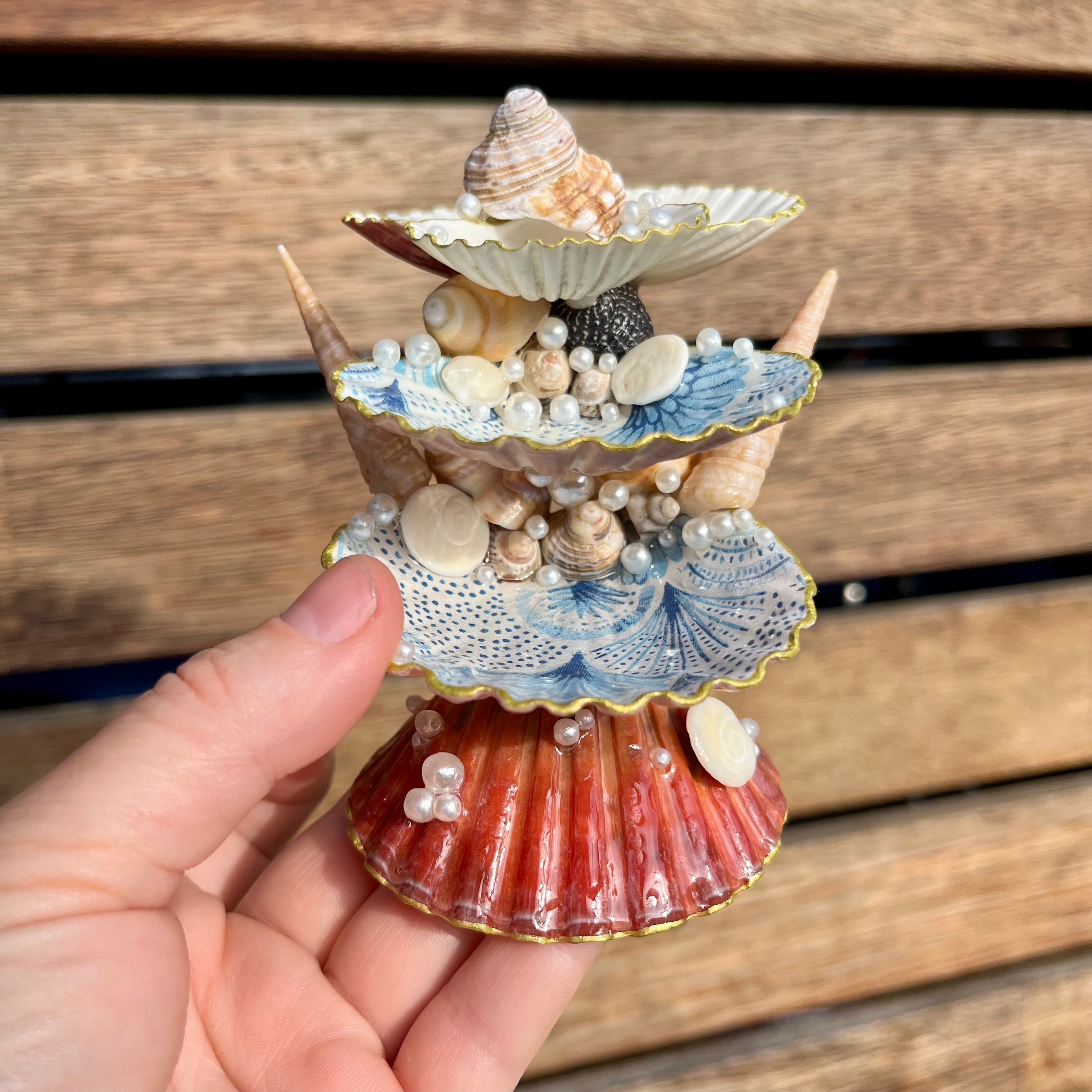 Amelia Blue Mermaid Trinket Tower