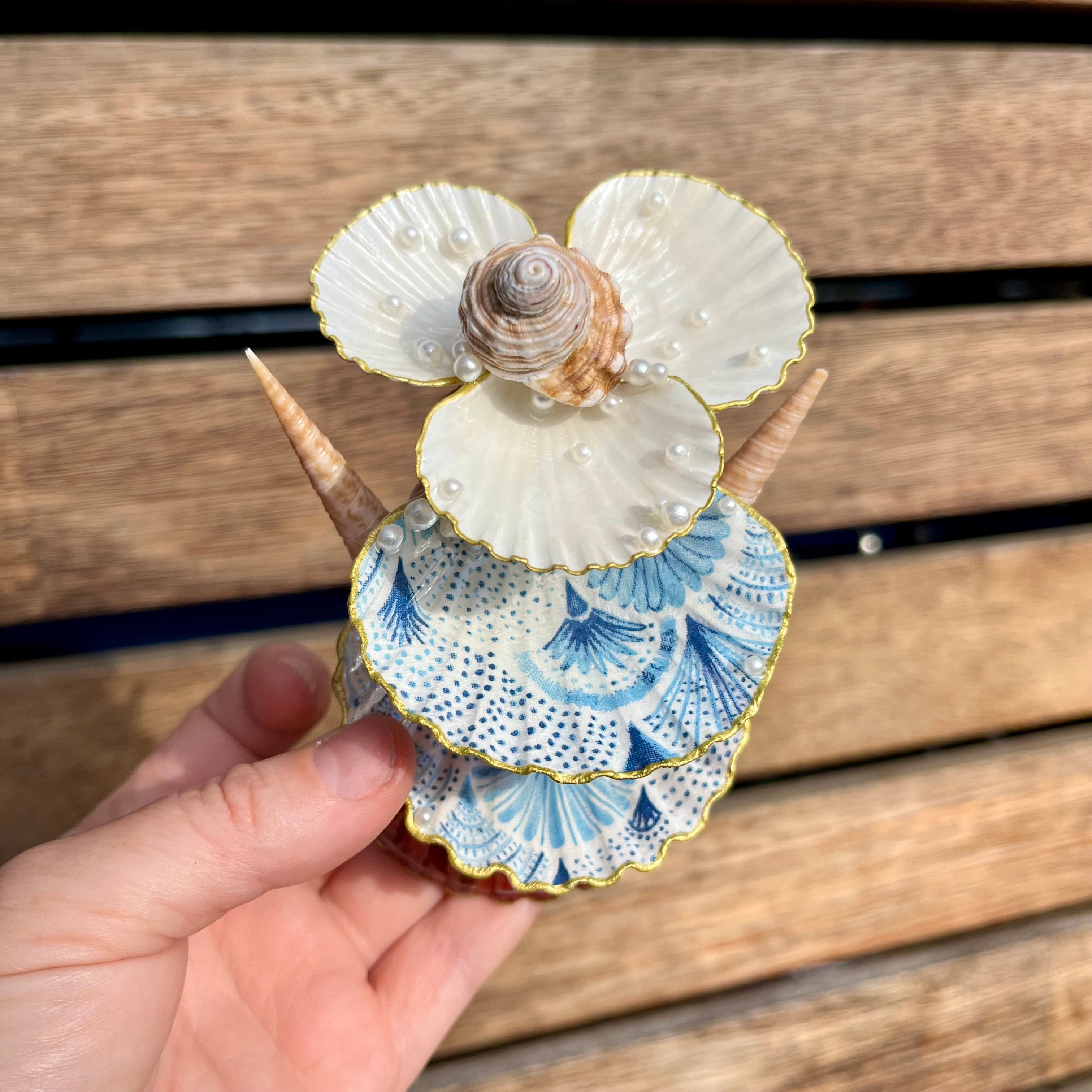 Amelia Blue Mermaid Trinket Tower