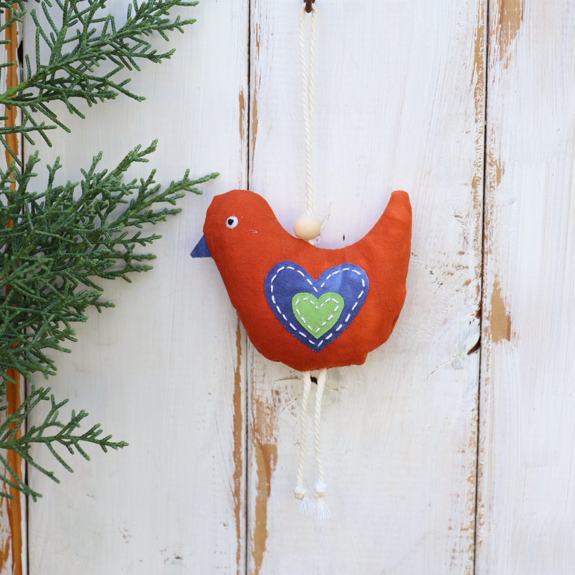 Bird Ornament Christmas Ornament Hand Dyed