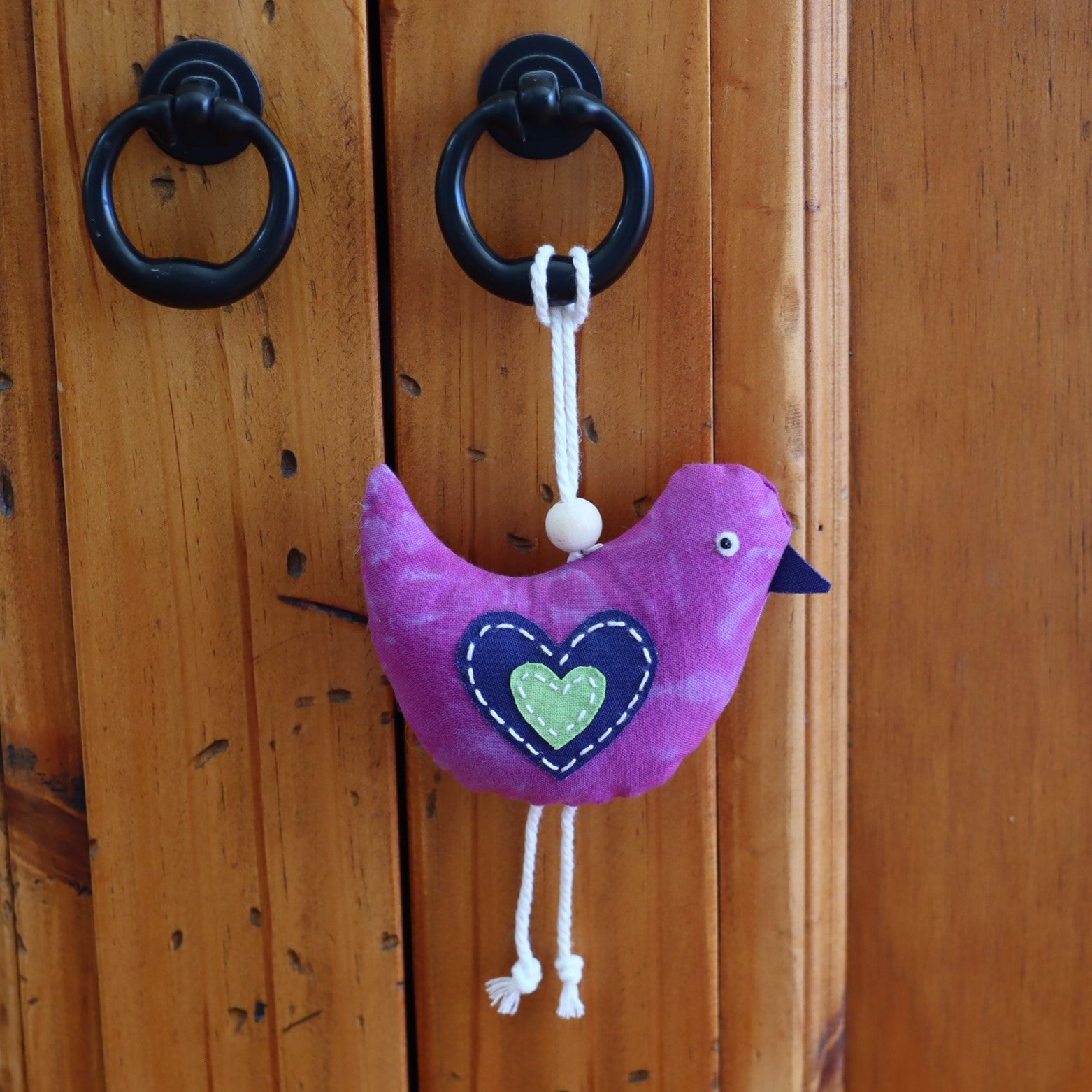 Bird Ornament Hand Dyed, Whymsical Bird Decoration, Love Bird.