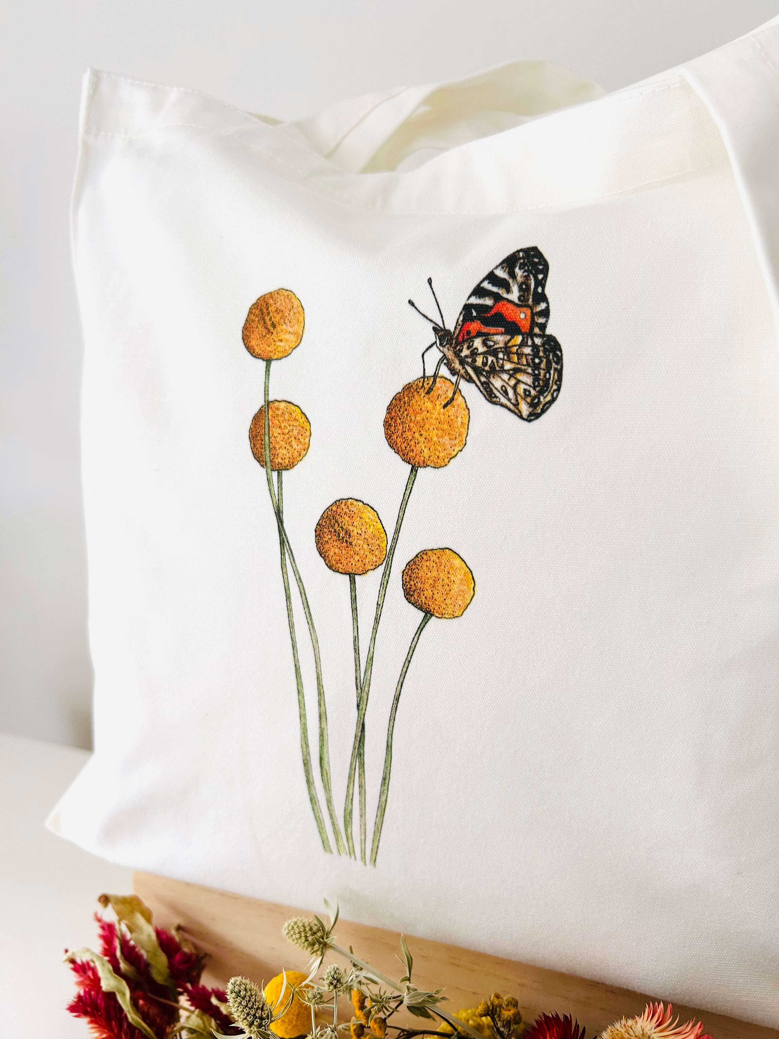 Tote Bag - Billy Buttons & Butterfly