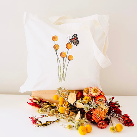 Tote Bag - Billy Buttons & Butterfly