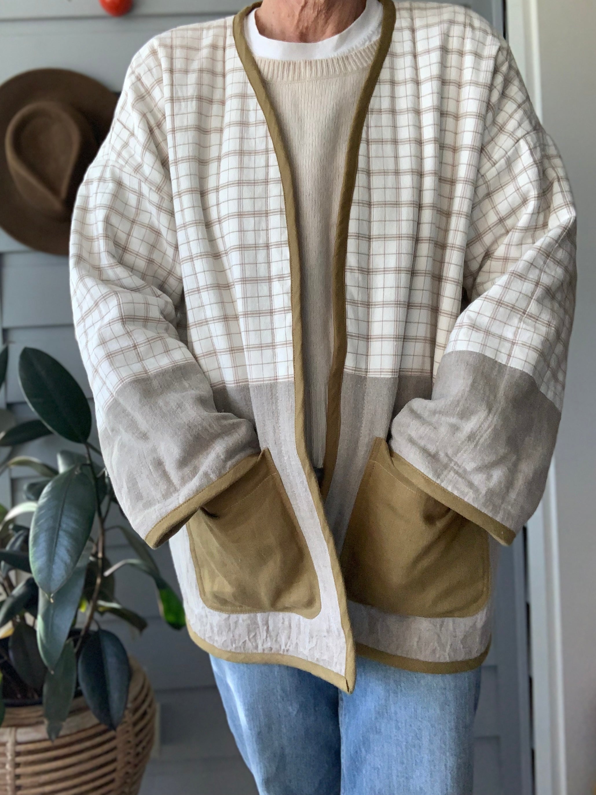 Quilted jacket/ upcycled quilt jacket/ size Medium