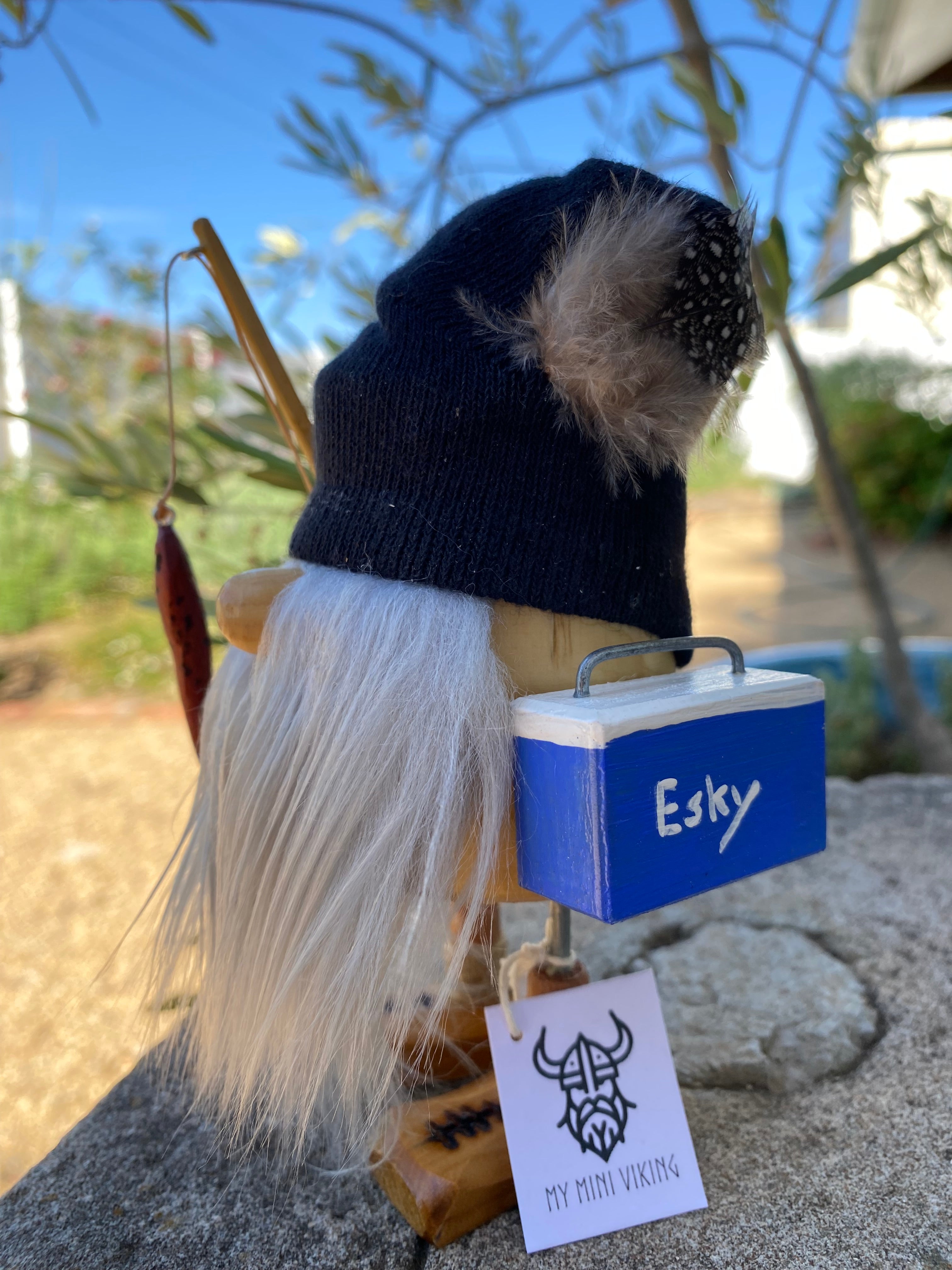 Fishing Bogan grey beard with esky