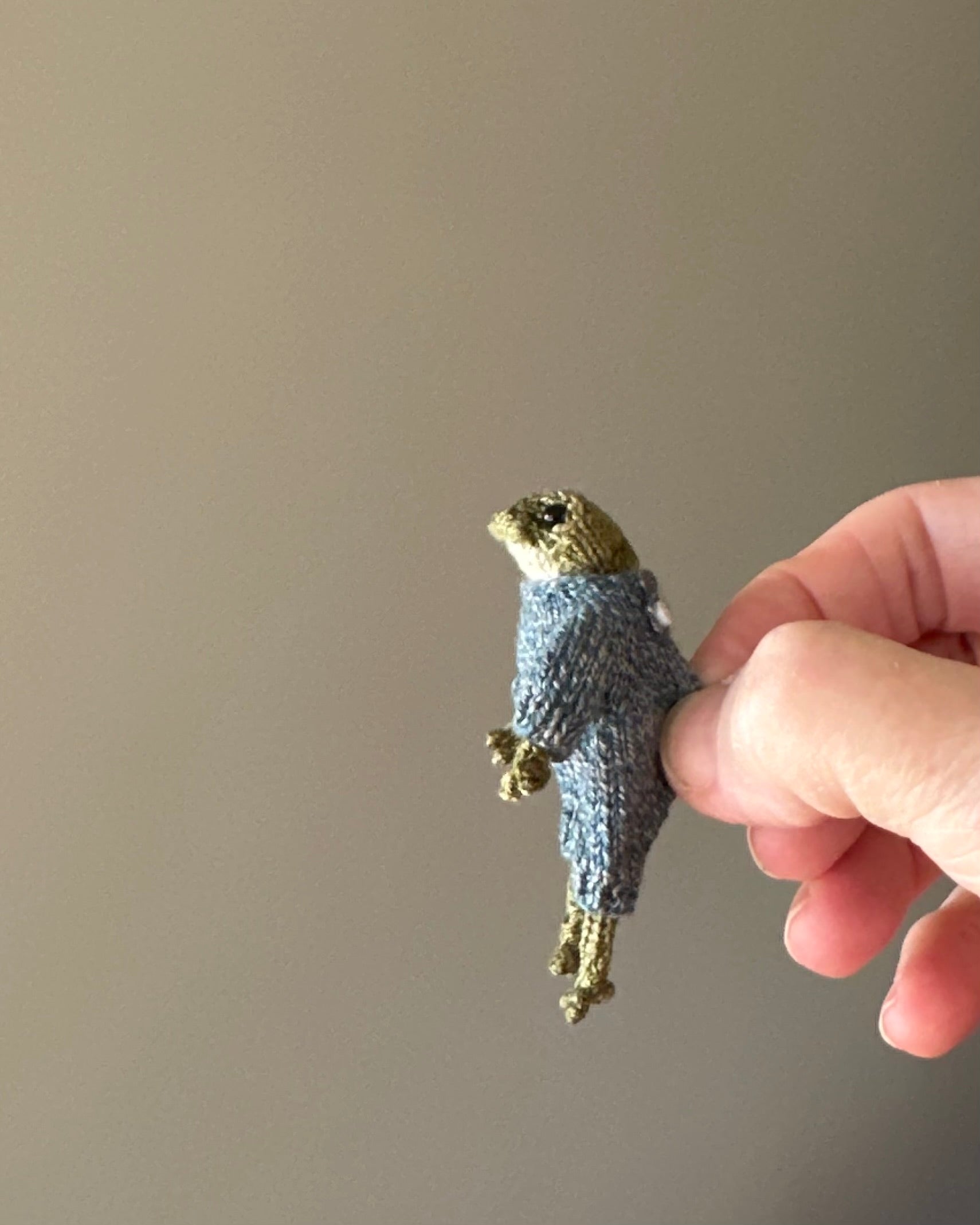 Handmade Poseable Little Froglet Figurine Collectible Gift
