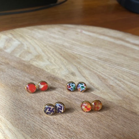 Resin stud earrings