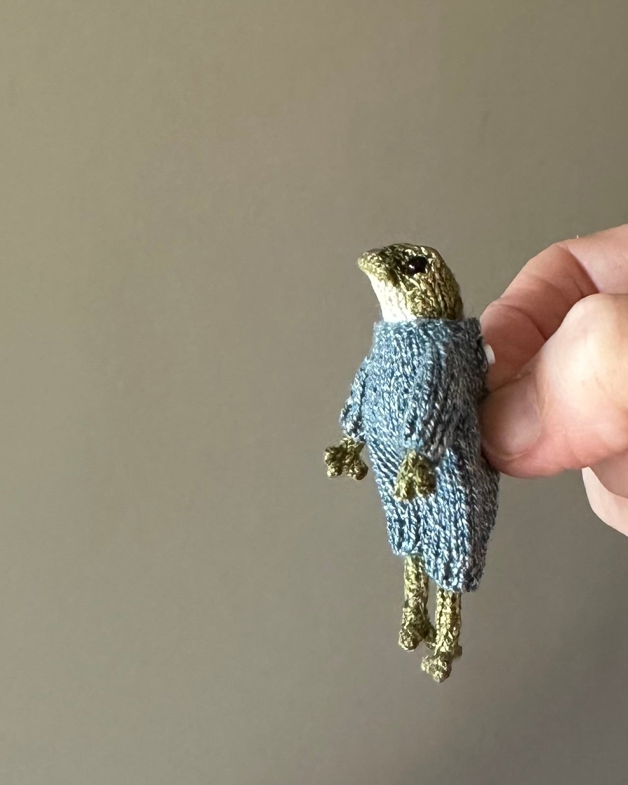 Handmade Poseable Little Froglet Figurine Collectible Gift