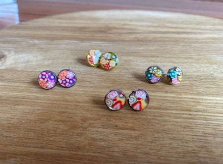 Resin stud earrings