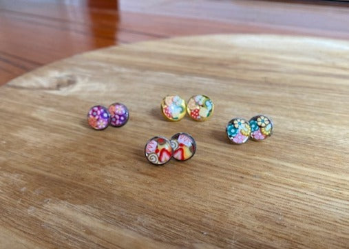 Resin stud earrings