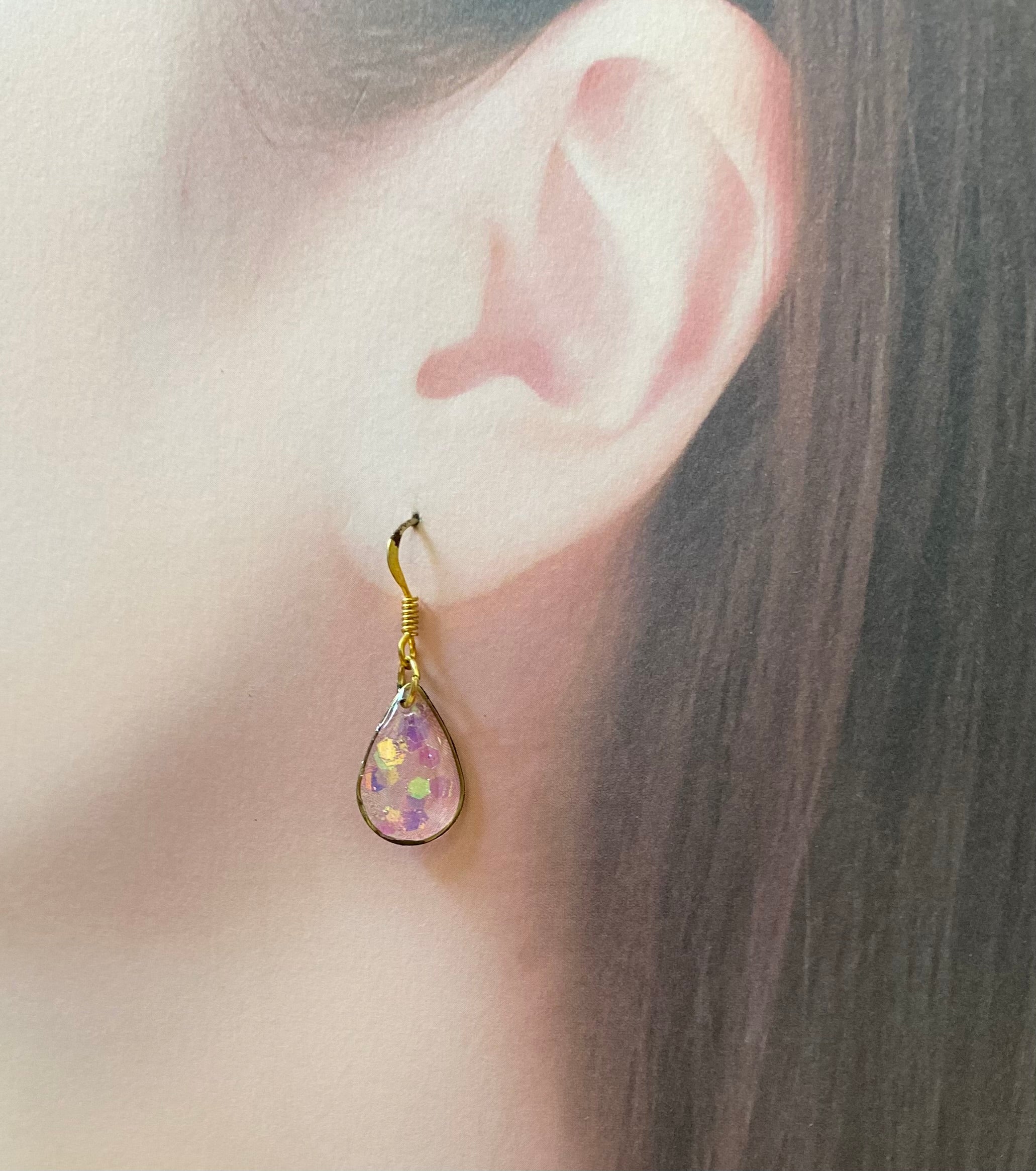 Purple Resin earrings