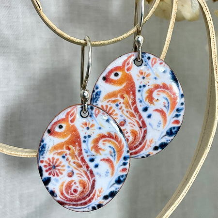 Little Squirrel. Handmade made enamel earrings