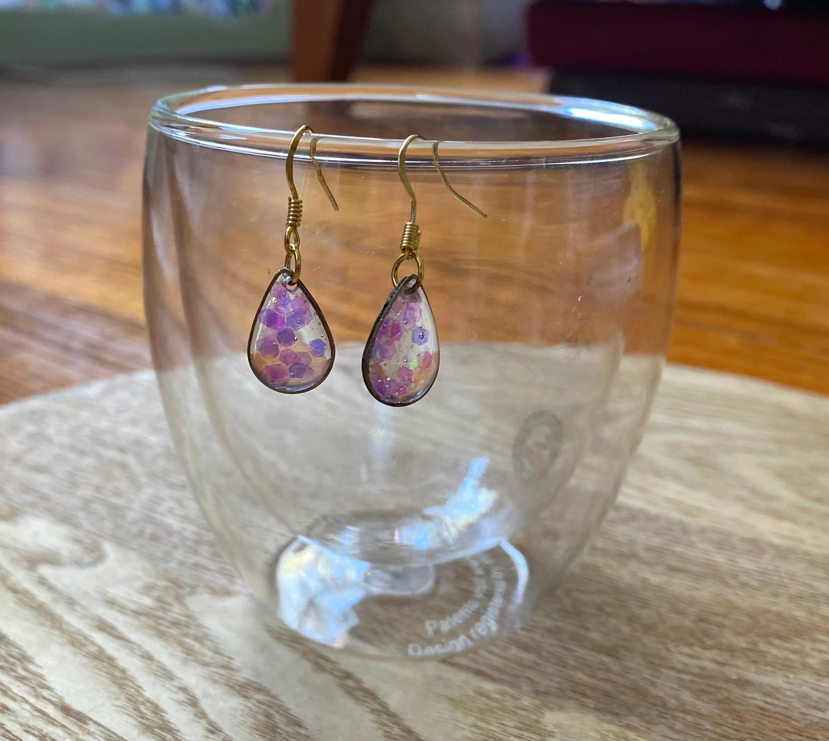 Purple Resin earrings