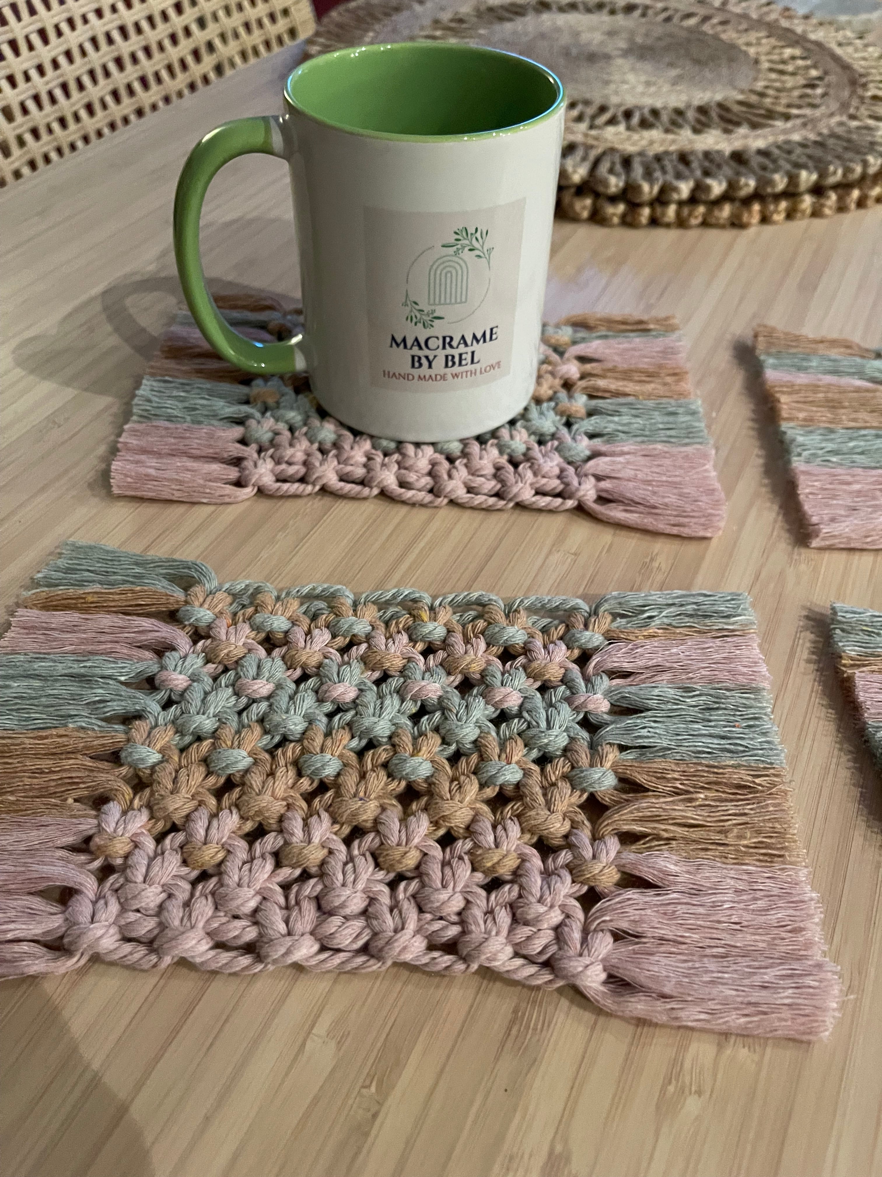 Macrame DIY Kit - Coasters - set of 4
