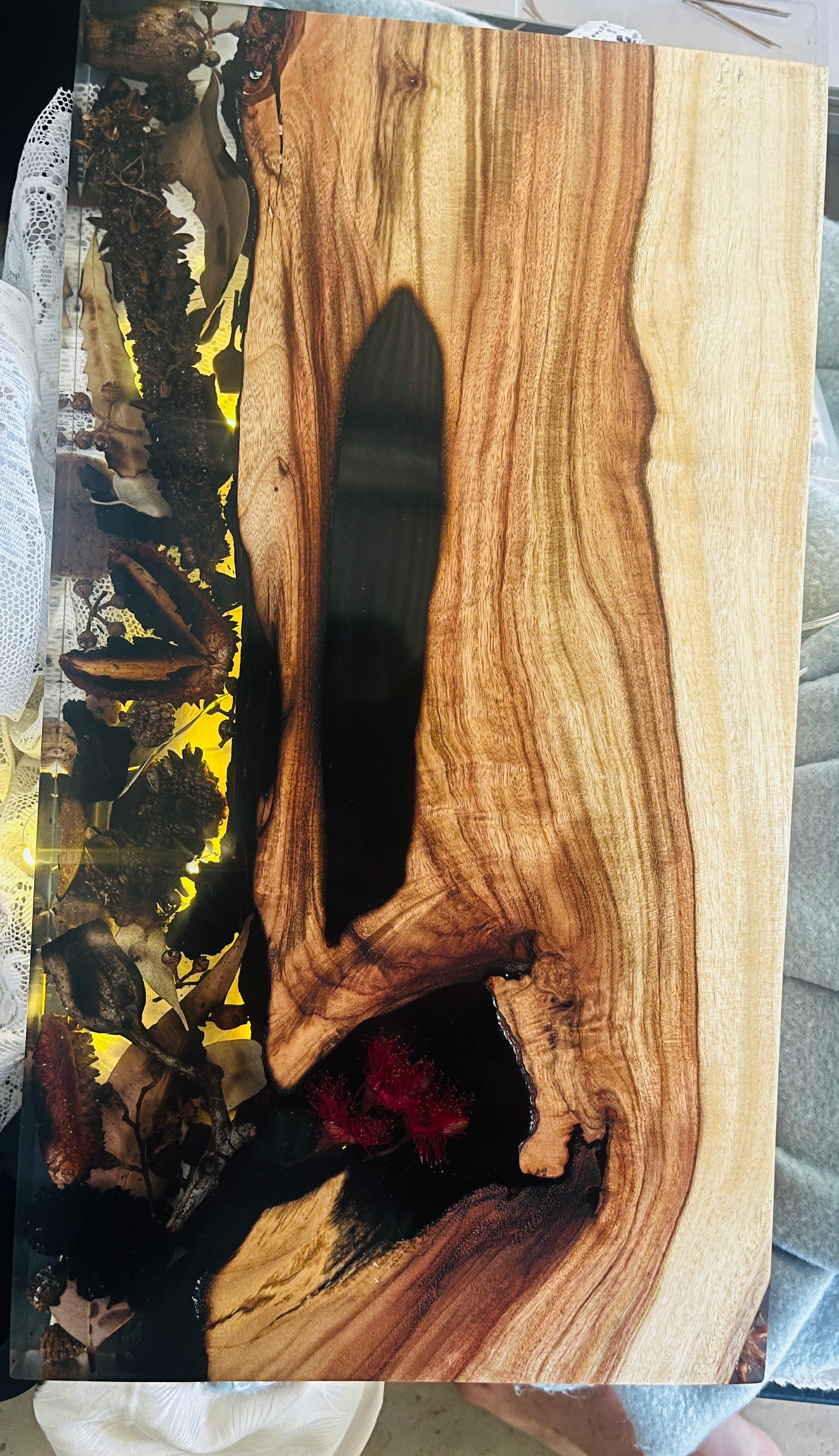 Rectangular resin serving board