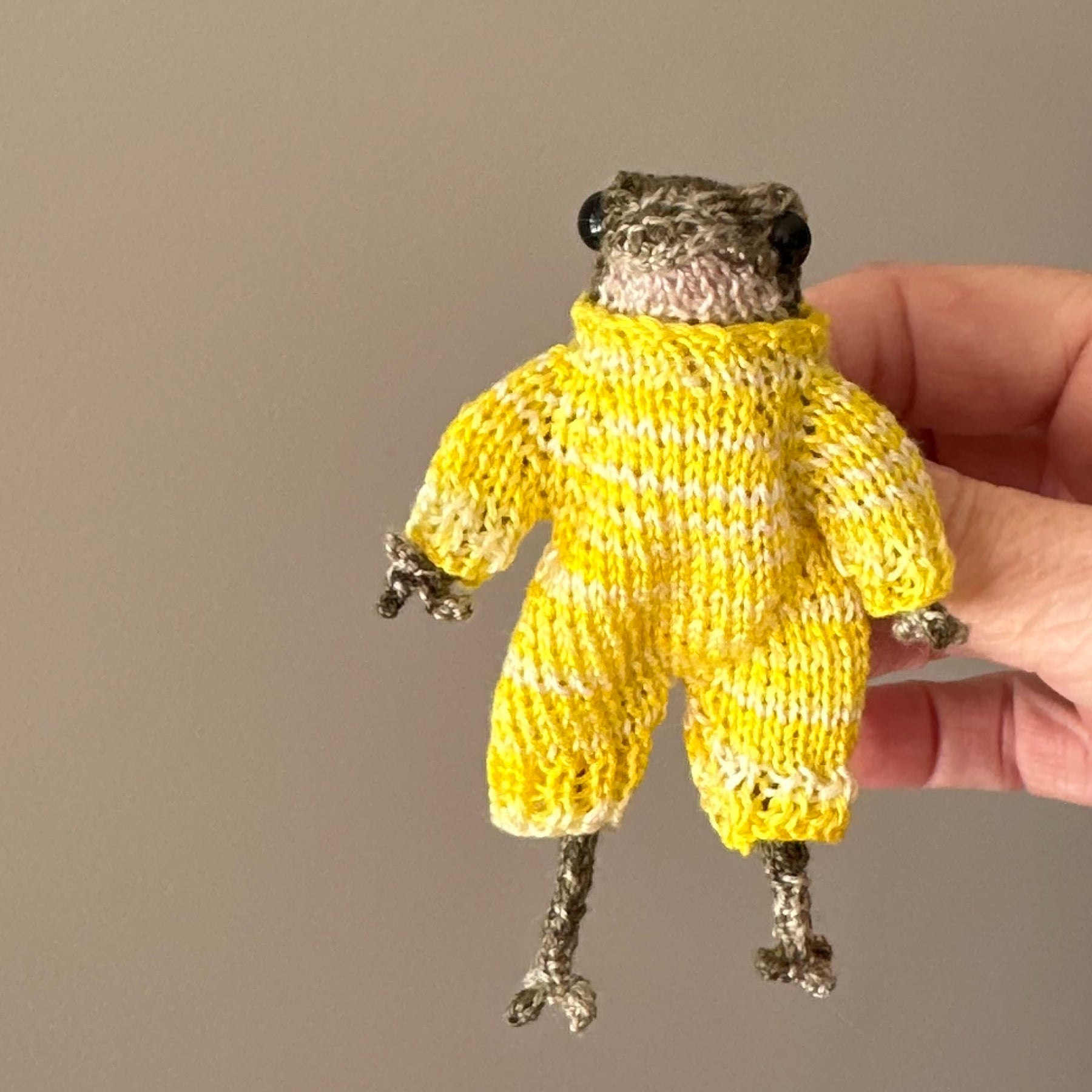 Handmade Knitted Baby Little Frog Fibre Art Gift