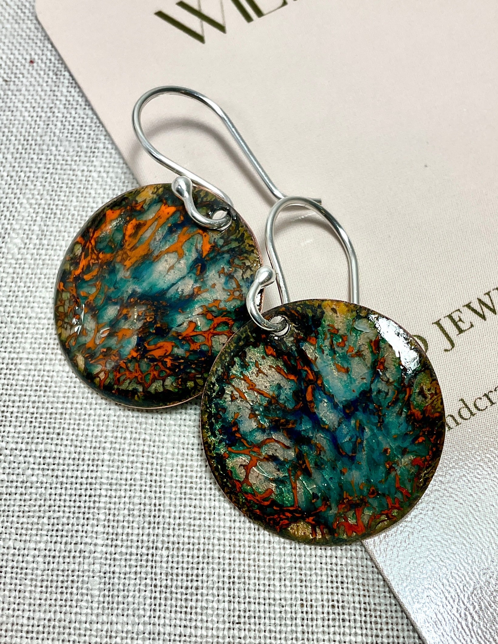 Mystical. Handmade enamel earrings
