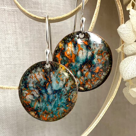 Mystical. Handmade enamel earrings