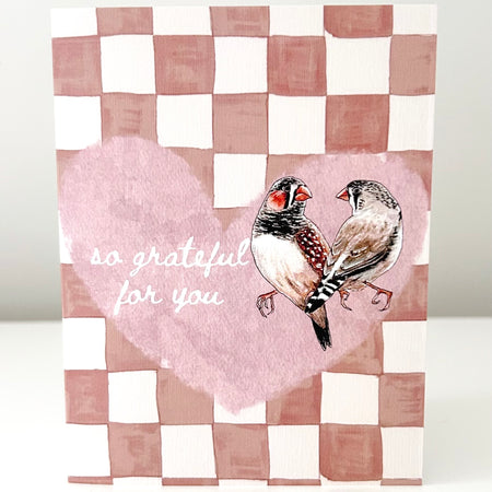 Greeting Card - Zebra Finch - Grateful