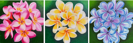 SALE - Aloha - Set of 3 - Hand Painted - Original Oil Painting