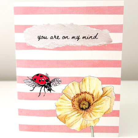 Greeting Card - Icelandic Poppy & Ladybug