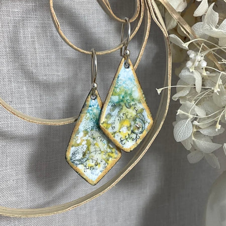 Sunshine. Enamel earrings. Hand made