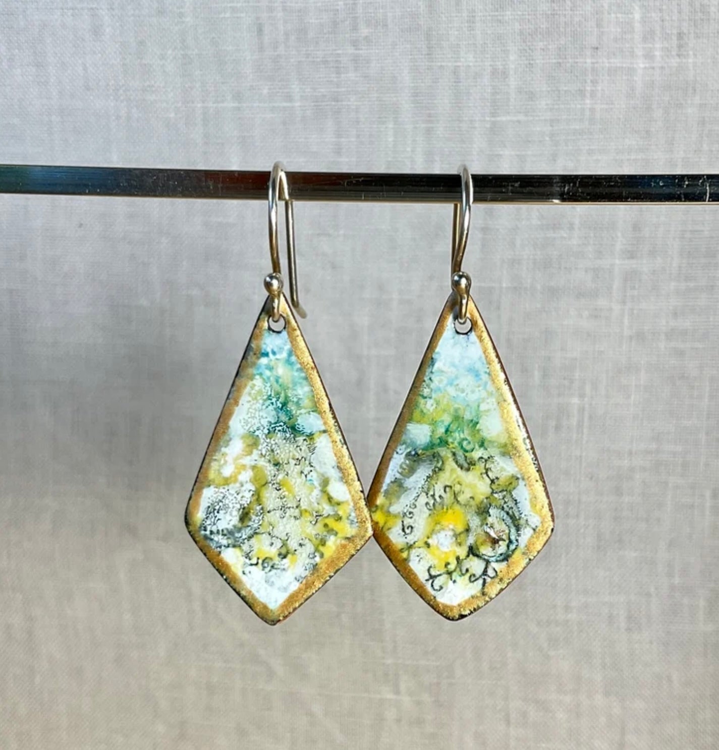 Sunshine. Enamel earrings. Hand made