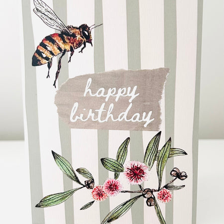 Greeting Card - Hakea Laurina & Bee