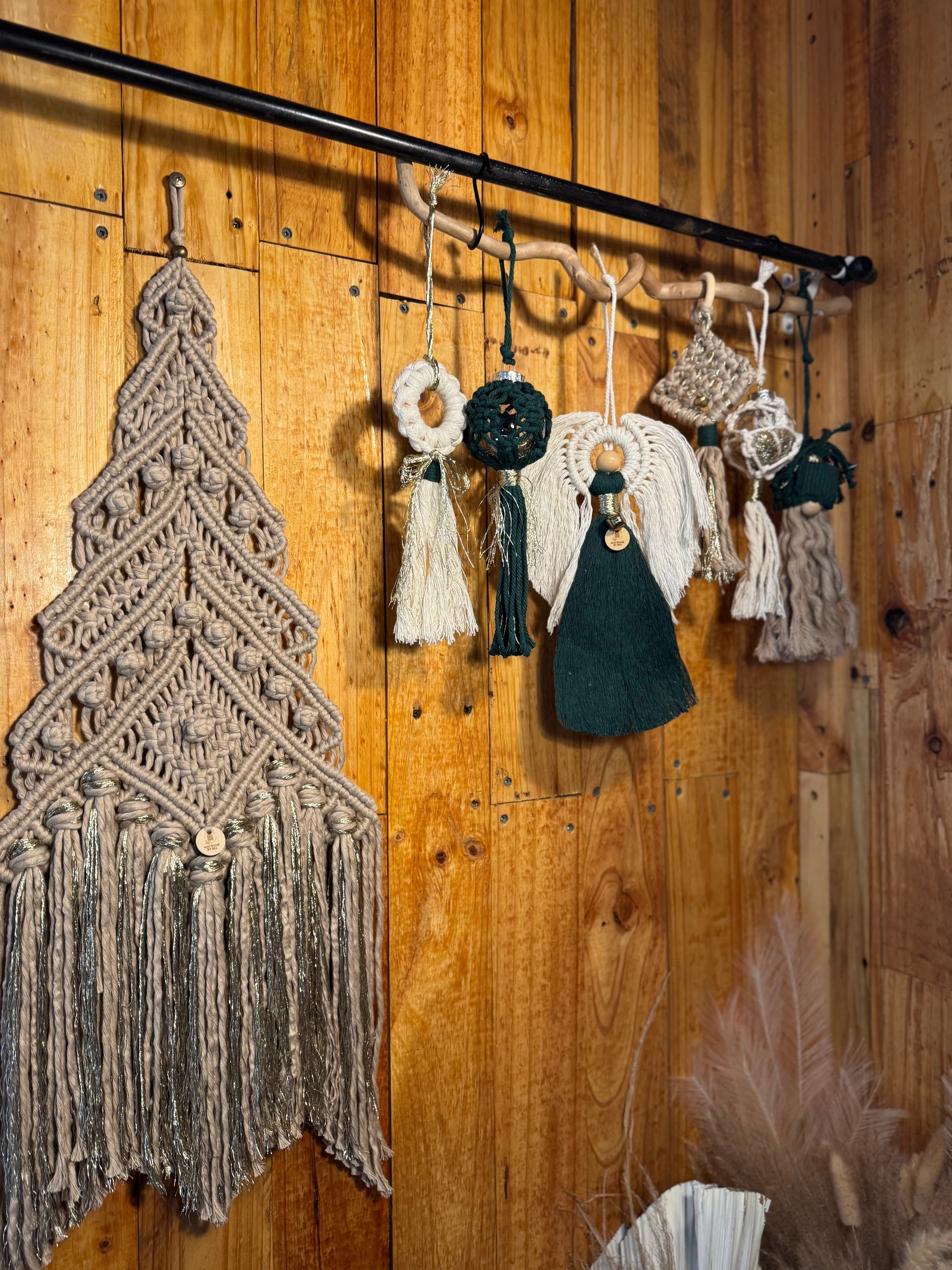 Macrame Xmas Decor Box Set (angel, tree, santa, 2 baubles and 1 wreath)