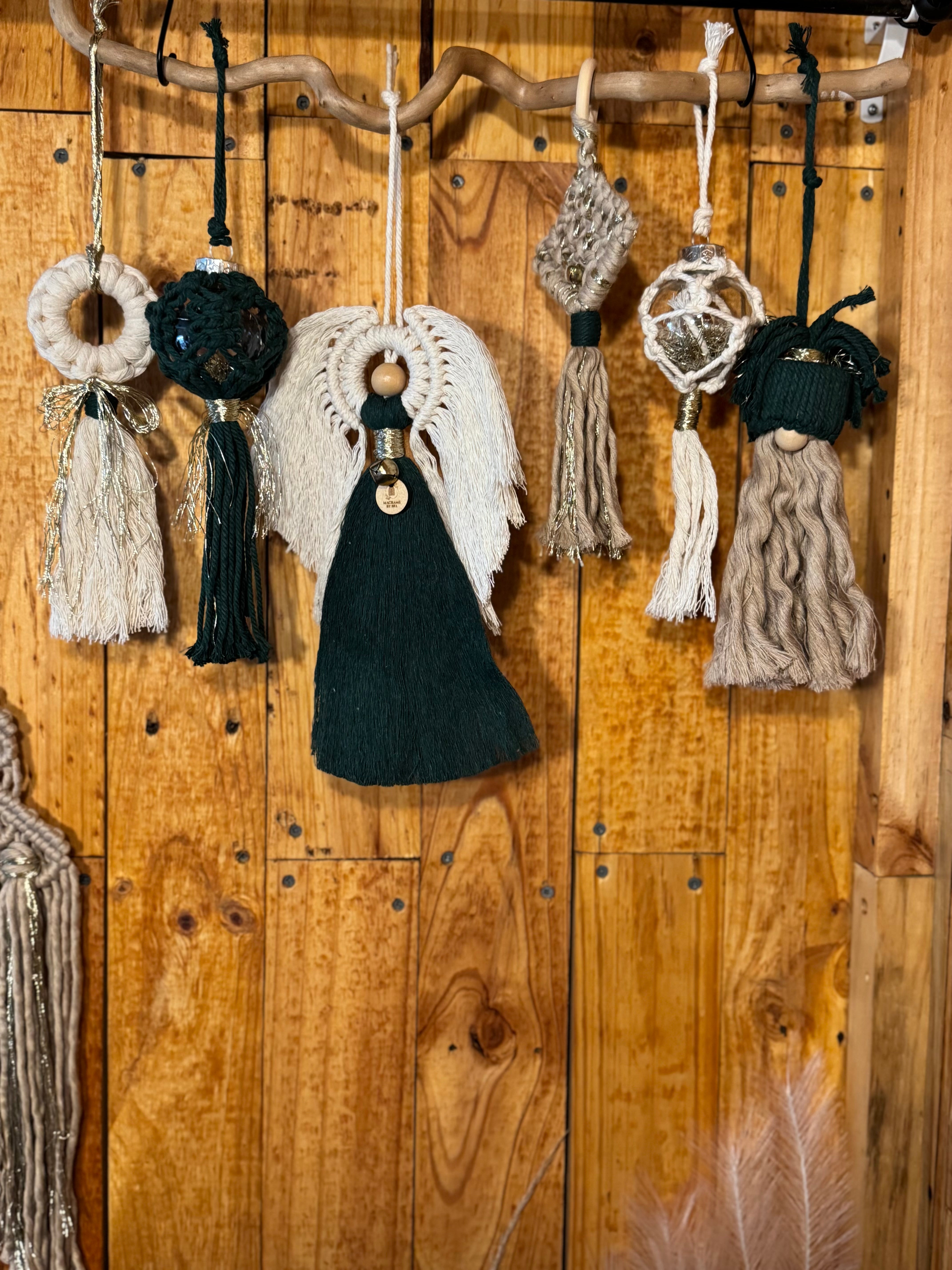 Macrame Xmas Decor Box Set (angel, tree, santa, 2 baubles and 1 wreath)