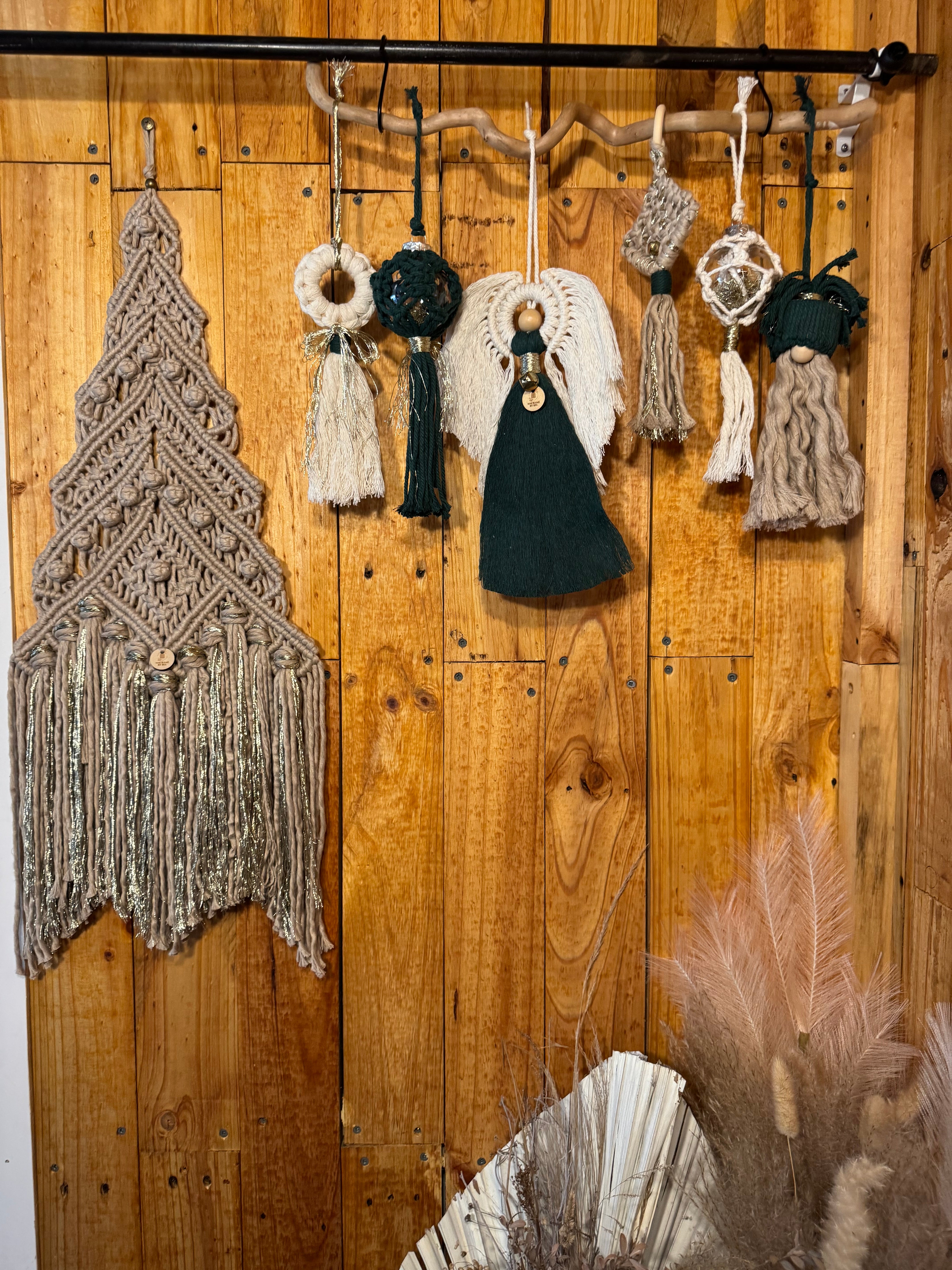 Macrame Xmas Decor Box Set (angel, tree, santa, 2 baubles and 1 wreath)