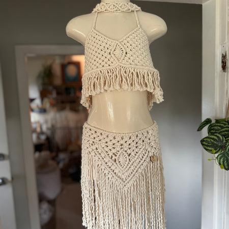 100% Cotton Girls Macrame Outfit (Size 3-5)