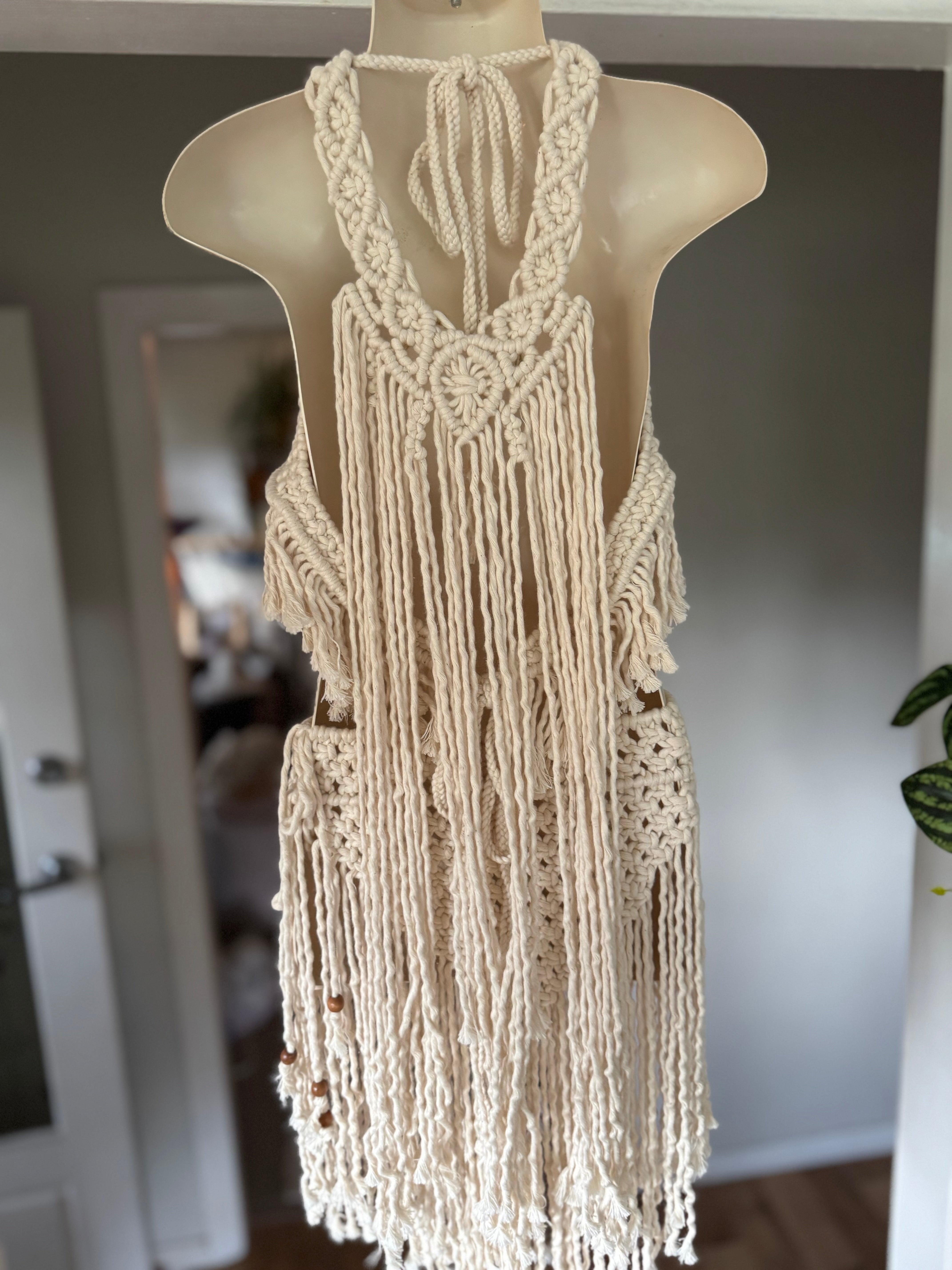 100% Cotton Girls Macrame Outfit (Size 3-5)