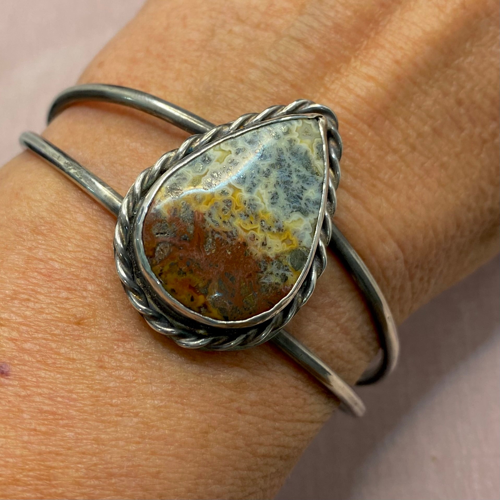 Earthy Jasper and Silver Cuff