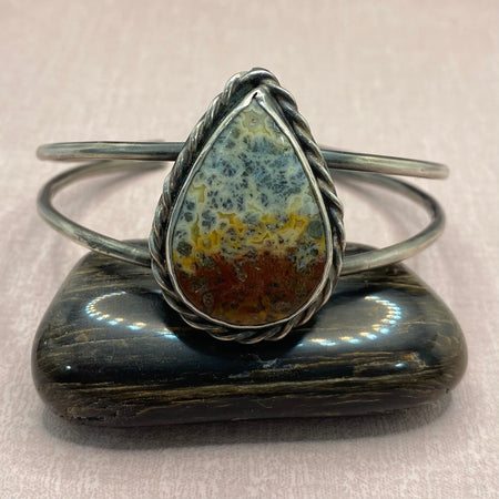 Earthy Jasper and Silver Cuff
