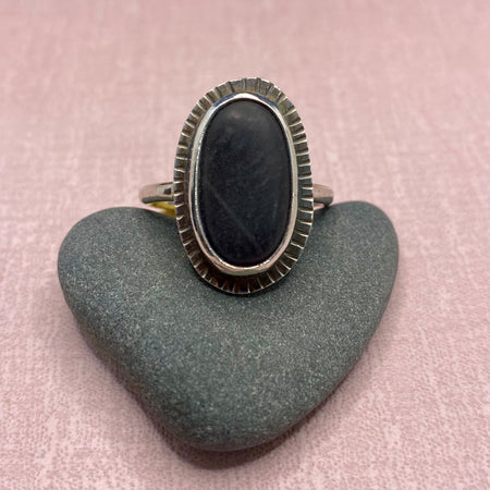 Black Beach Pebble Ring