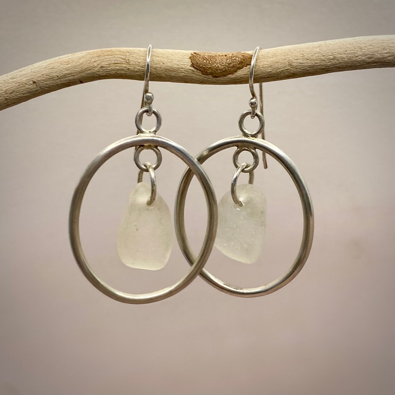 Sea Glass Hoop Earrings