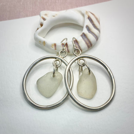 Sea Glass Hoop Earrings