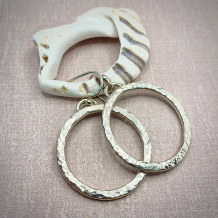 Large Textured Sterling Silver Hoops